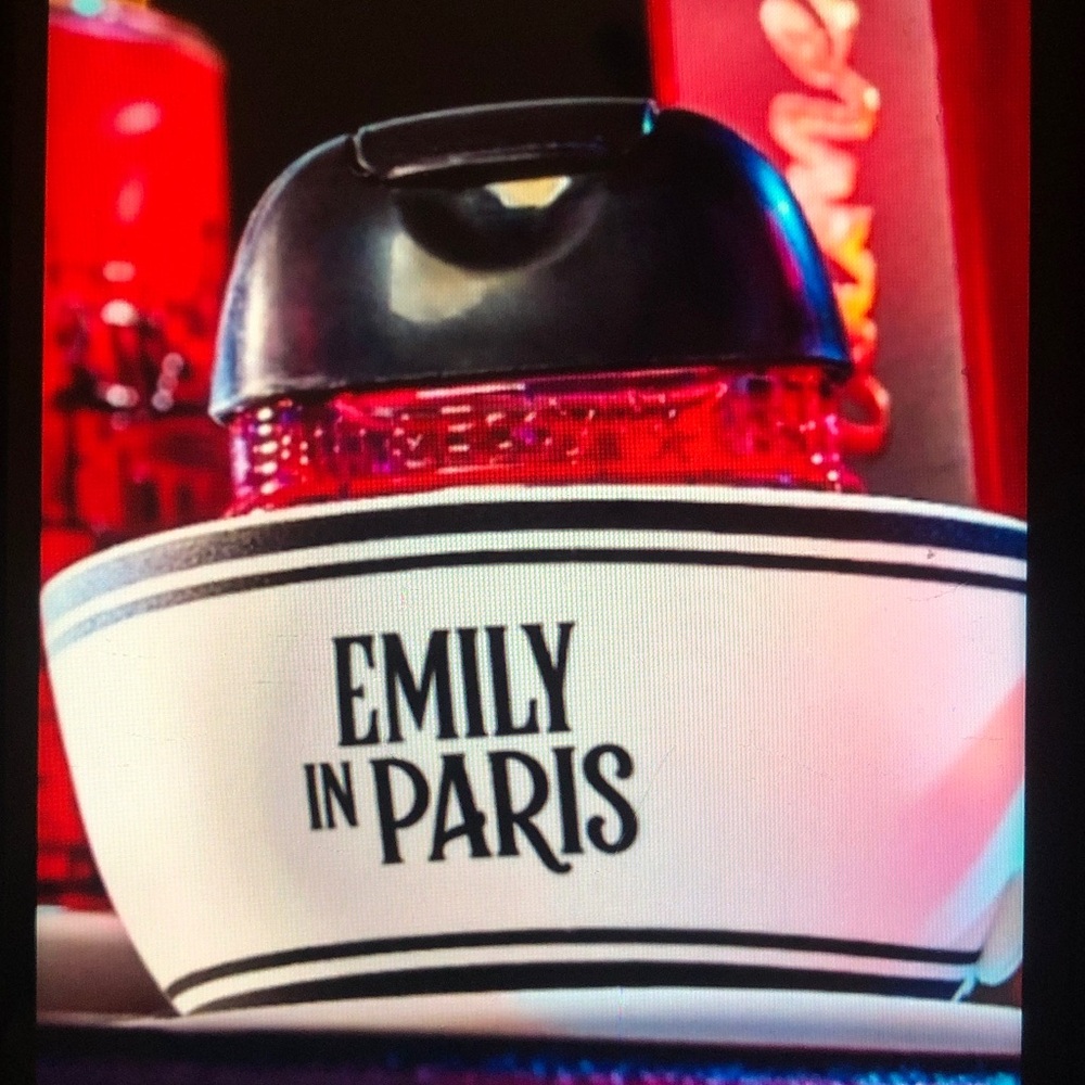 Emily in Paris White Tea cup Keychain Pocket Bac Sanitizer Holder Latte coffee